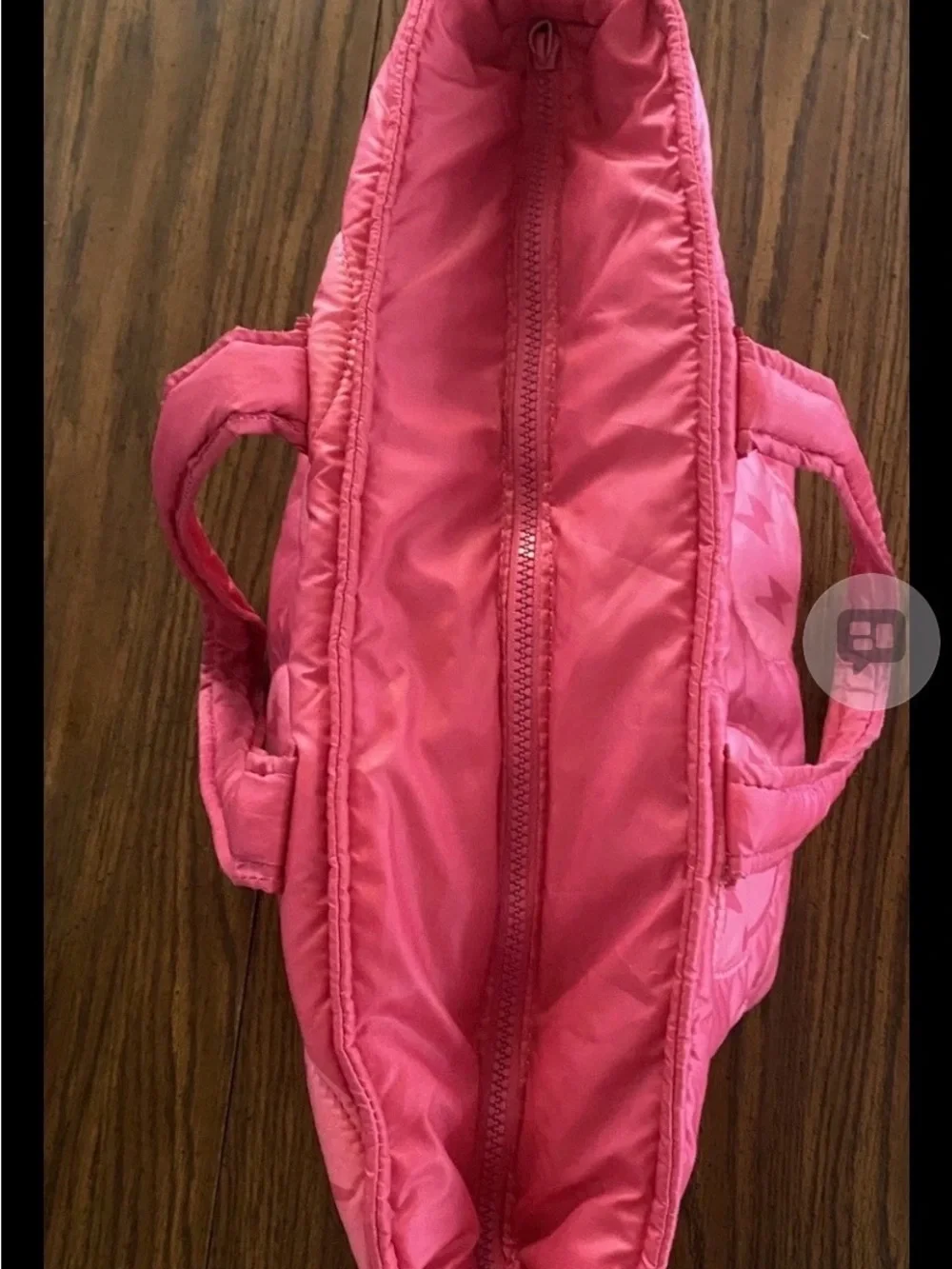 Sincerely Jules Pink Smiley Face Puffer Tote Bag Stitched Quilted Shoulder Bag